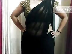 Beautiful shona bhabhi teaching how to wear saree