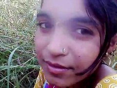 Desi girl enjoying with boyfriend in outdoor