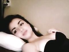 Pakistai girl from karachi samina noorani stripping naked playing with her boob on webcam.