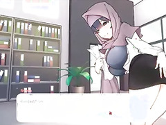 Tsundere Milfin [ HENTAI Game PornPlay ] Ep.4 boss in hijab show me her dripping wet pussy